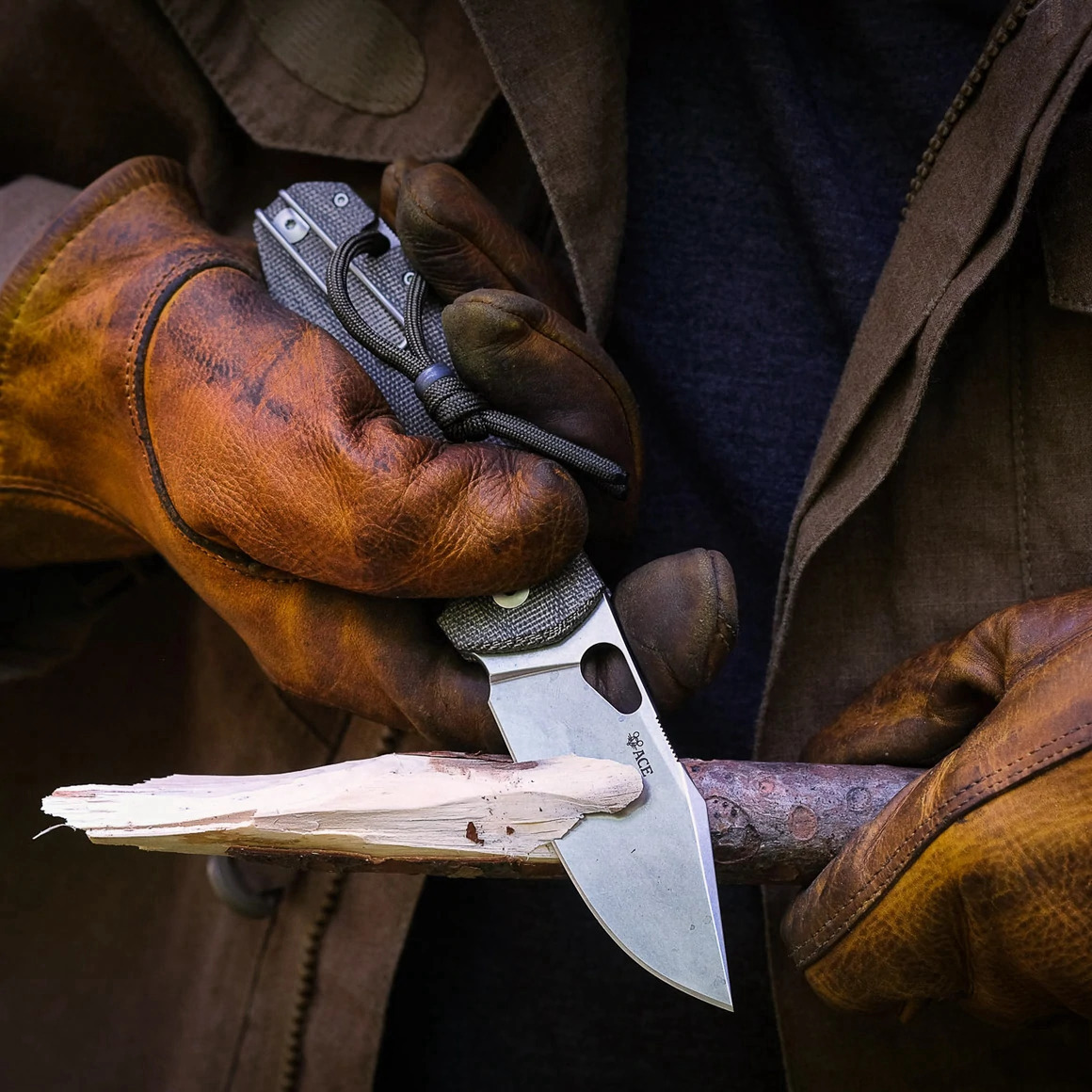 GiantMouse ACE Grand Green Canvas Micarta Uddeholm Elmax